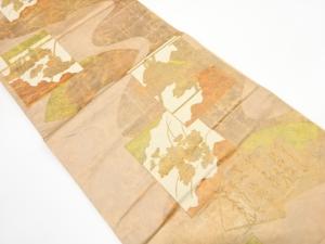 色紙に時代人物・詩模様織り出し 袋帯